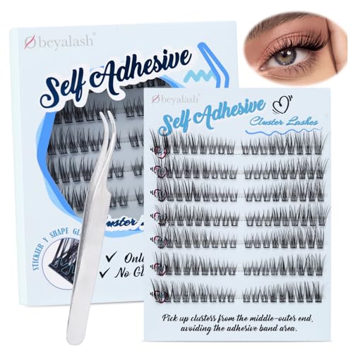 Self Adhesive PestañAs Postizas Pre Glued PestañAs Pelo A Pelo C Curl Extensiones De PestañAs DIY Lash Extension Kit Press On Lashes Stick On Eyelashes by Obeyelash (Cat Eye C Curl)