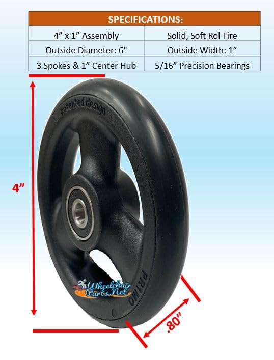 SET OF 2 PRIMO CASTER WHEELS. WHEEL SIZES: 4