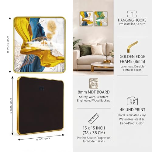 Image of RANDOM Premium Square Wall Painting Set of 2, 38 x 38 cm (Premium Square painting)