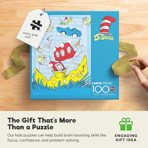 Puzzle de 100 piezas Dr. Seuss de Buffalo Games para niños de 6+ años, terminado 15 x 11 pulgadas, incluye póster miniatura 6