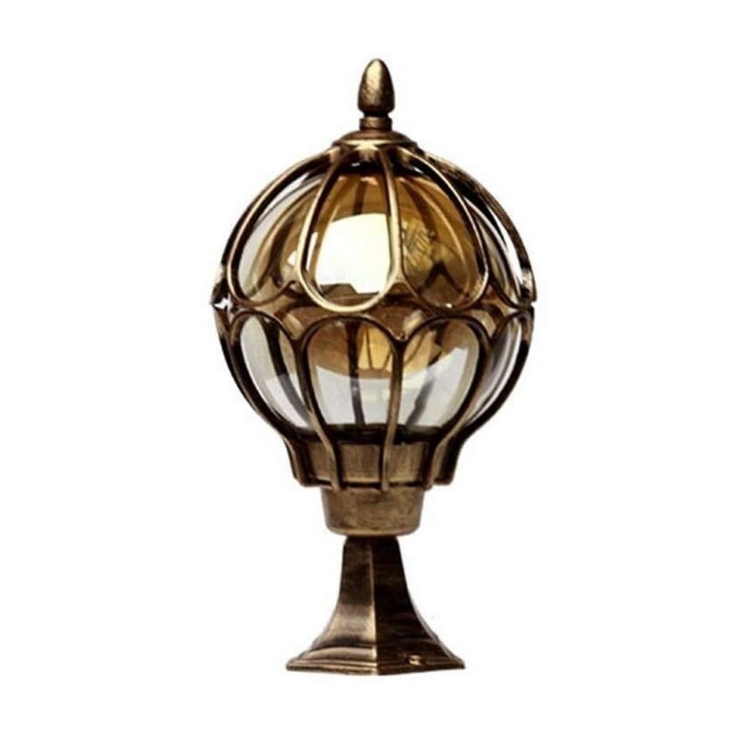 AZHKJKZH Post Cap Lights Aluminum Outdoor Pillar Light European Garden Courtyard Gate Glass Lamp Globe Post E27 Column Outdoor Garden(H42CM)