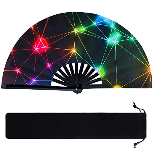 Abanicos de Mano Plegable Grande de Bambú Abanicos Chinos Japoneses con Funda de Tela Abanicos de Kung Fu Tai Chi para Rendimiento Decoraciones...