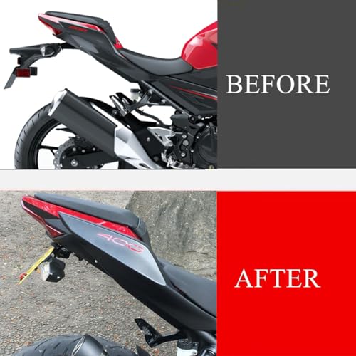 Image of Tail Tidy /Fender Eliminator for Ninja 400 Z400 Ninja250 Ninja 500 Z500 2018-2025 License Plate Bracket wth Rear Turn Signals & LED Light (Clear)