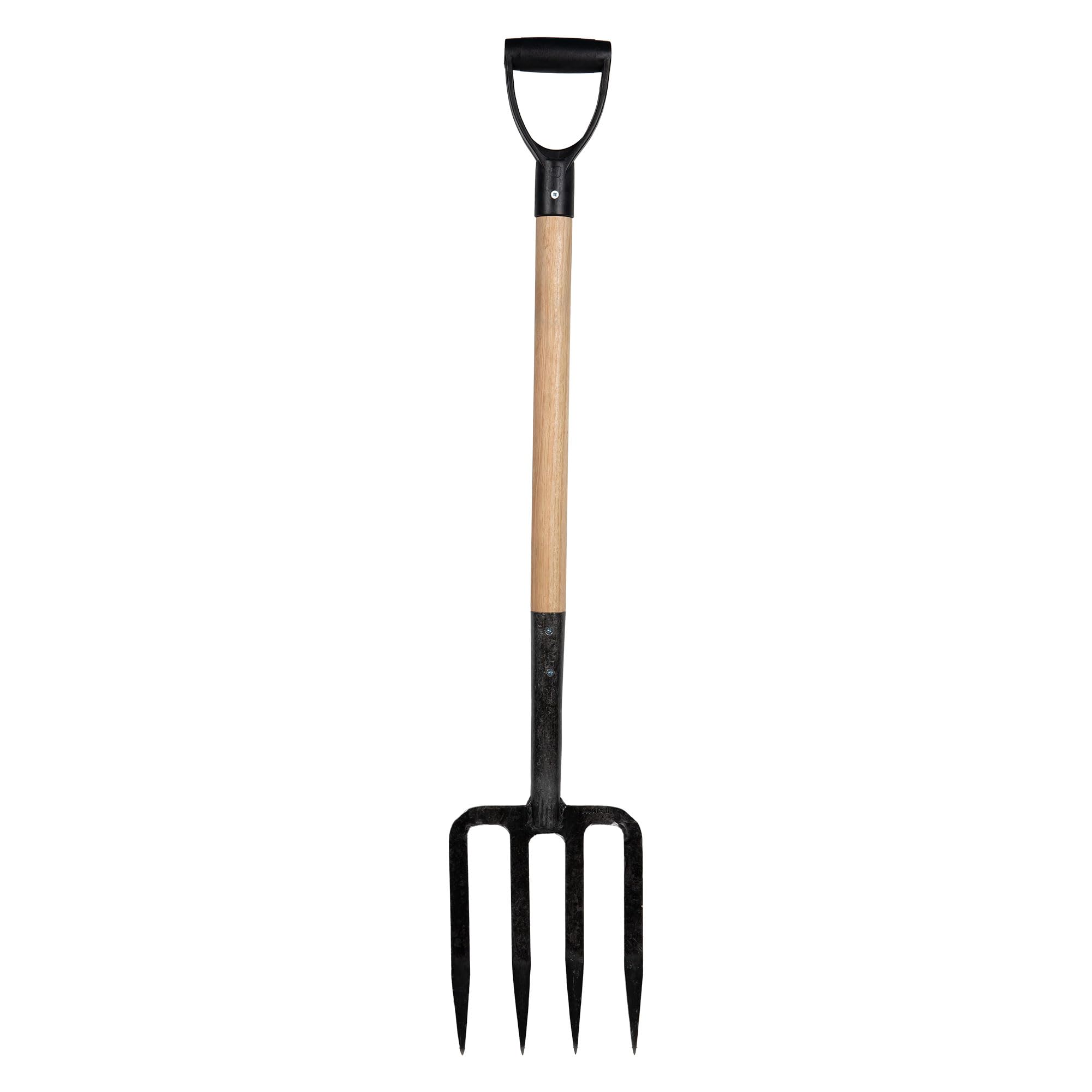 Cofan Horca para cavar | Material: acero endurecido | 4 dientes | Ideal para jardinería y agricultura