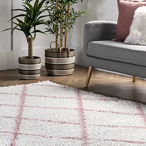 Nuloom Tess Moroccan Shag Runner Rug, 2' 8" X 8', Pink #TOP7