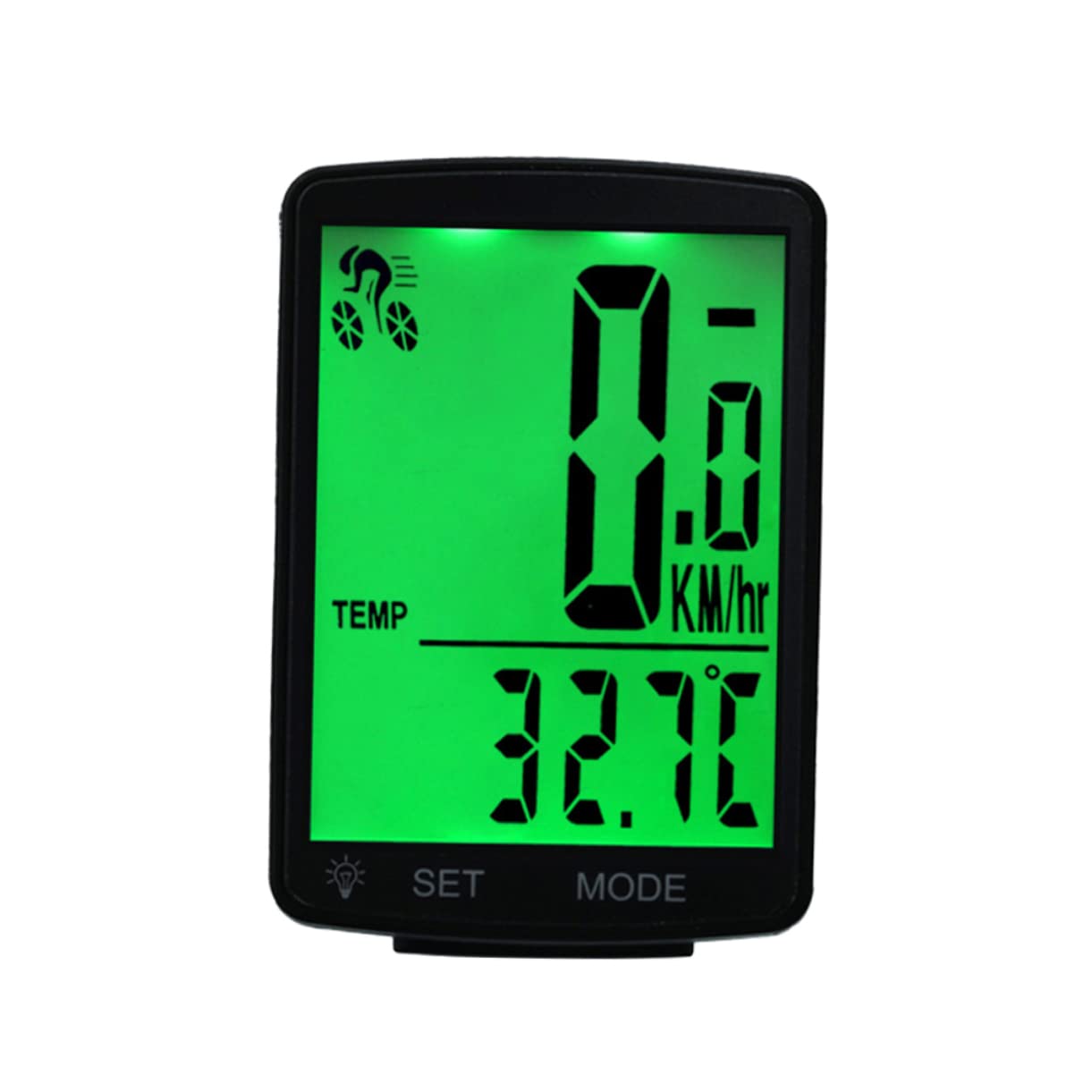 Kisangel Compteur de Vitesse de Vélo 2,8 Pouces, Écran LCD Vert