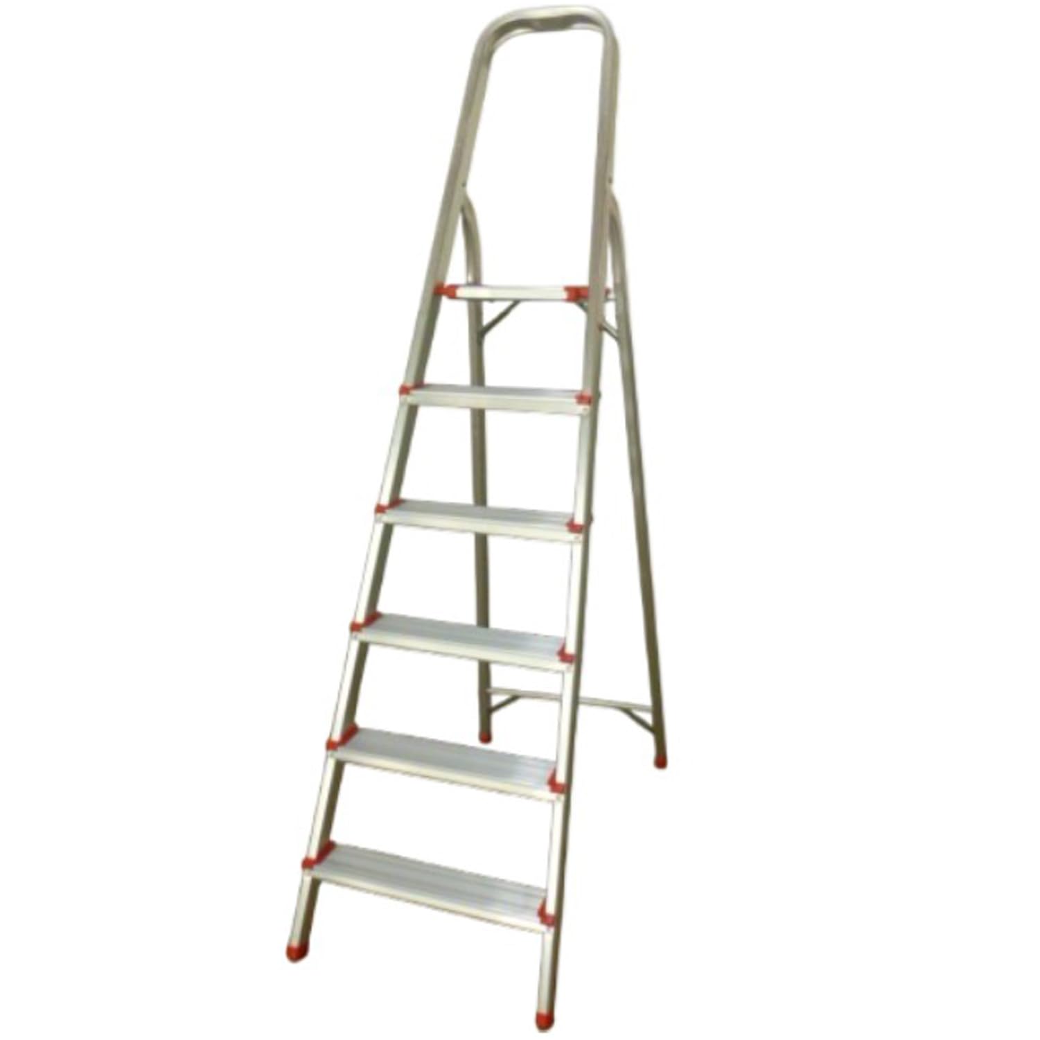 Step Ladder 6 Step Aluminum Folding Step Ladders Anti Slip Feet TUFFMATE