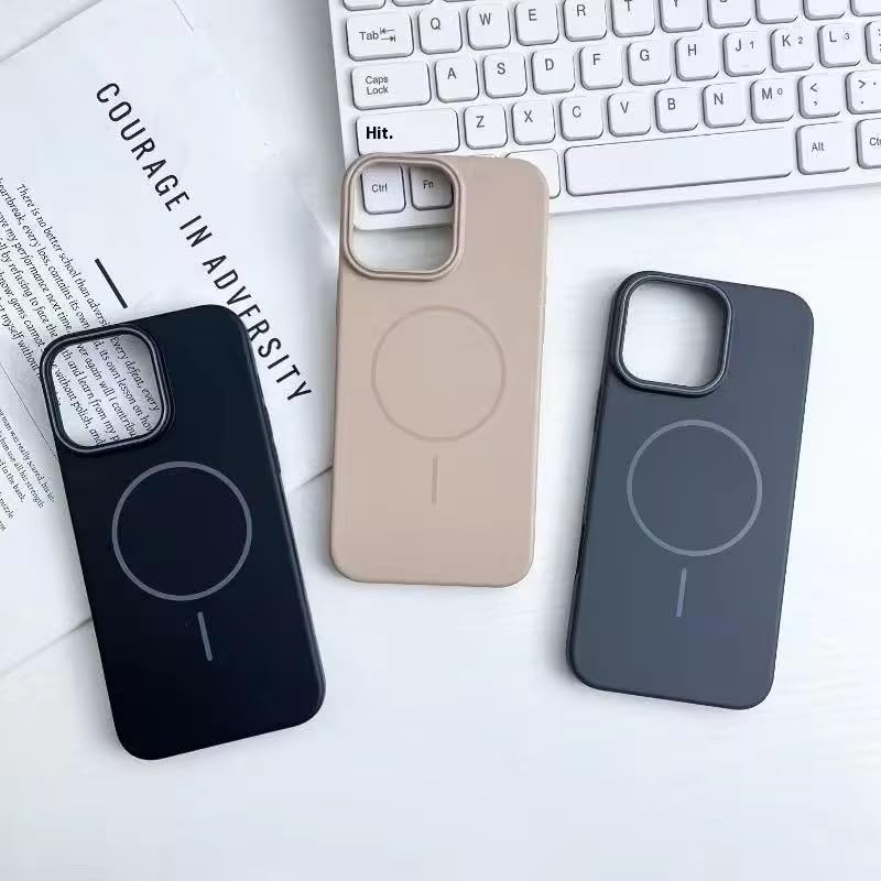 Image of Magnetic Case for iPhone 13 Case Slim Soft Silicone Bumper Shockproof Back Cover Phone Case for iPhone 13 (Black)