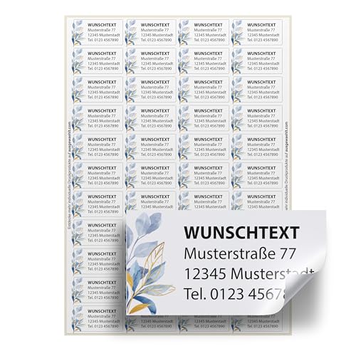 Adressaufkleber personalisiert 44 Adressetiketten selbstklebend 4 6 x 2 4 cm Absender Aufkleber mit Name selbst gestalten (Motiv 2)