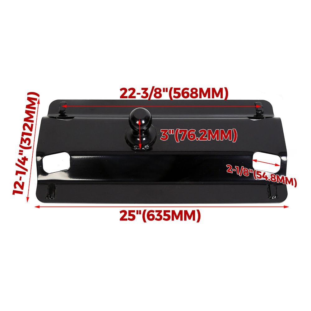 BURANIFUSION Fifth 5Th Wheel Trailer Hitch Mounting Kit Steel Rear Bike0241 for Toyota,for GMC,for Ford,for Dodge,for Chevy L 25 (in) * W 12-1/4 (in)-Size Black Fixed Ball Mount WEF0916