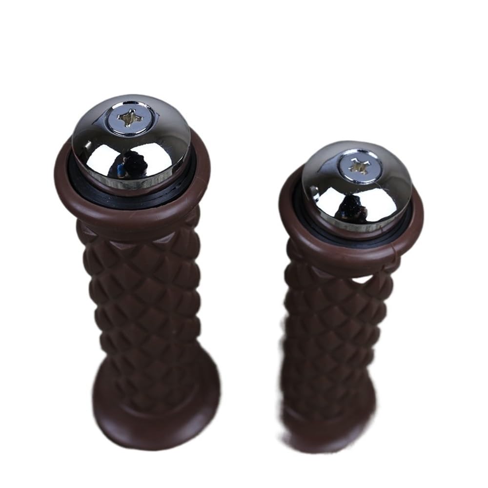 1 Paar 7/8 '' 22 MM Vintage Motorradgriffe Cafe Racer Grid Braun Schwarz Griffe Für Lenker Gummimaterial MotorradGriffe