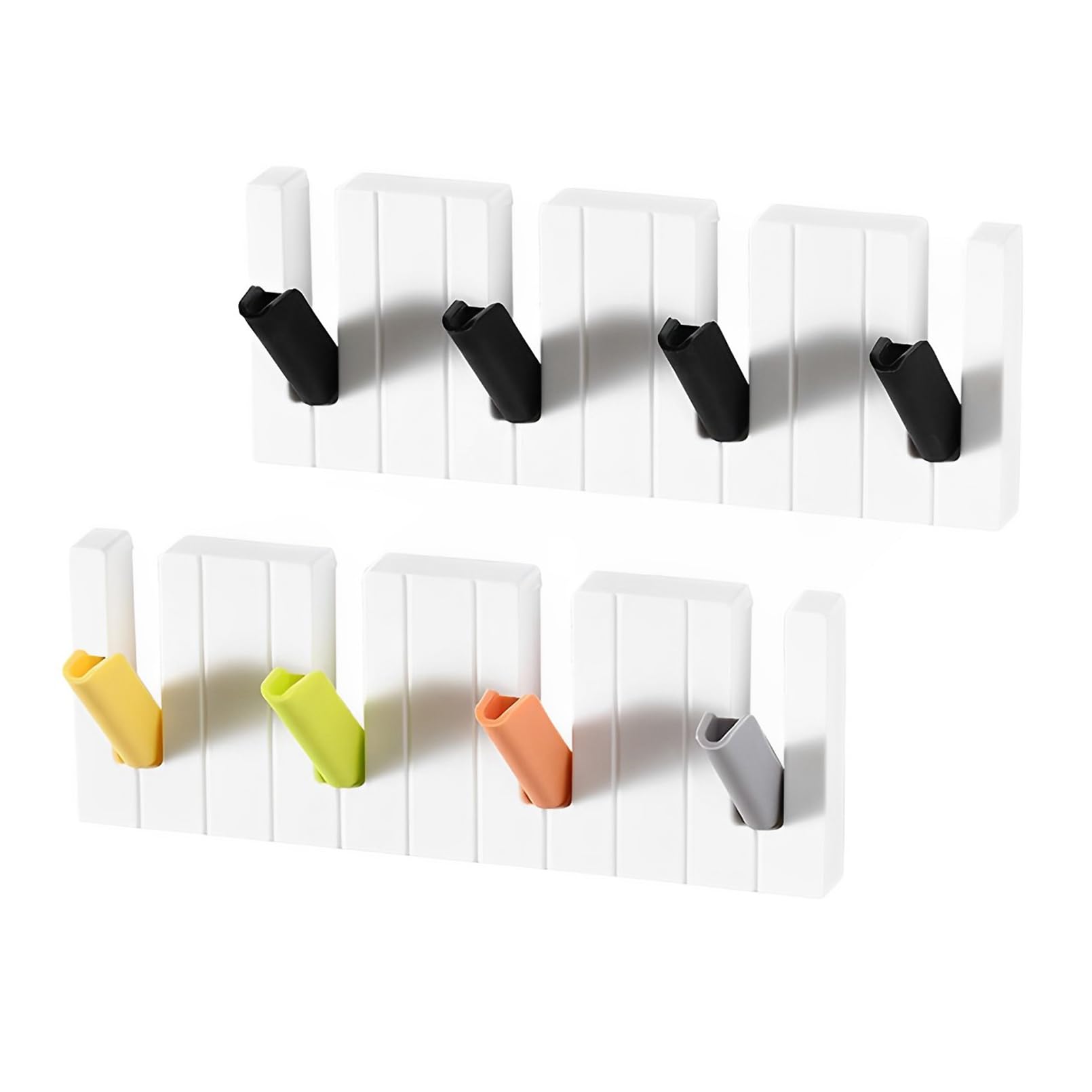 2 Piezas de Colgador Llaves Pared Autoadhesivo,Ganchos para Llaves Montados en la Pared,Gancho Pared sin Taladro con 4 Ganchos,Colgador de Llaves para Area de Entrada,Cocina,Oficina,Baño,Sala de Estar
