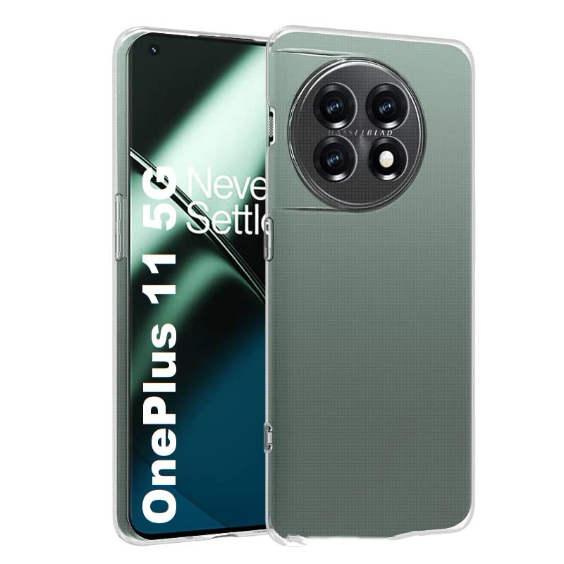 Image of REALCASE Silicone Oneplus 11 5G Back Cover Case | Scratch Resistant Protective Crystal Clear Transparent | Bumper Back Cover Case For Oneplus 11 5G