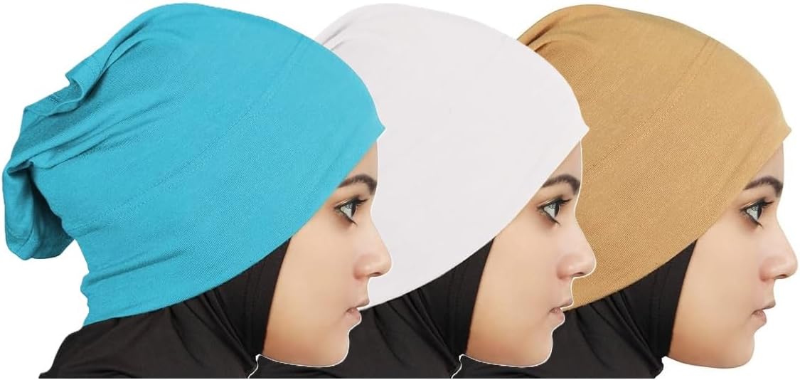 PAROPKAR Under Hijab Hat Cap Stretch Solid Colour Scarf Bandana Bennie Convenient Bonnet Jersey Cap Head Wrap/Gear/Wear - Tube Hat Neck Cover/Warmer Face Mask
