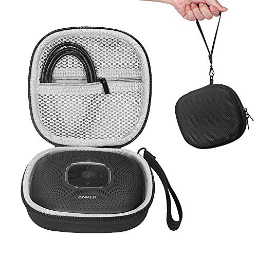 NiceCool Hard Travel Tragetasche für Anker PowerConf Bluetooth Konferenzlautsprecher mit 6 Mikrofonen Schutztasche - Schwarz (Nur Hülle)
