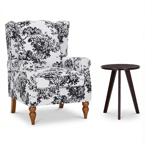 Sillón Reclinable Floral con Estructura de Madera miniatura 3