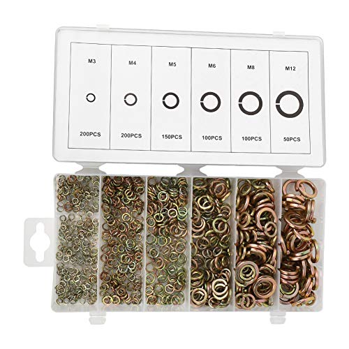 Lock Washers, 800Pcs Spring Washer Steel Elastic Gasket Fasteners Hardware Accessories Washers For Screws Washers Assortment with Storage Box