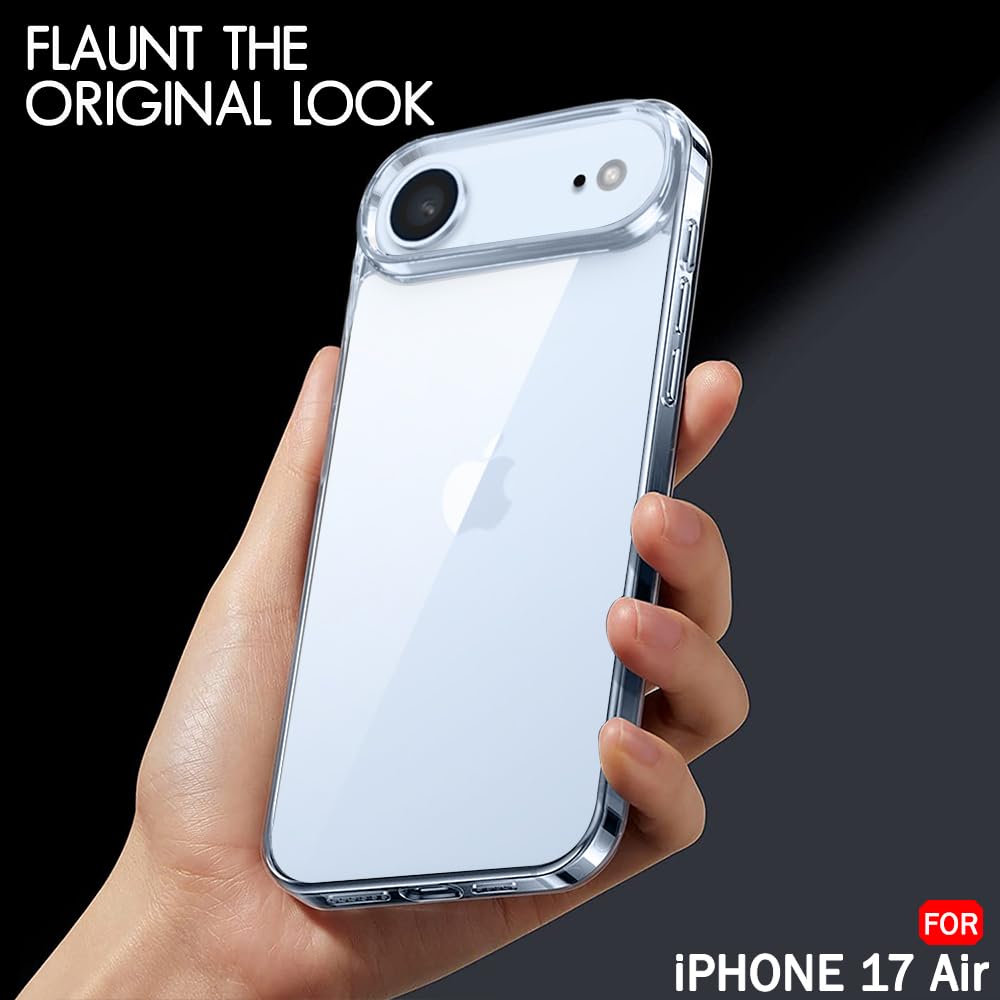 TheGiftKart Ultra-Hybrid Crystal Clear Back Case Cover for iPhone 17 Air | Shockproof Design | Hard Back Cover Case for iPhone 17 Air (PC & TPU, Transparent) — Amazon image 5