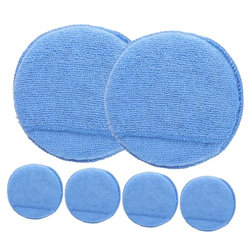 Didiseaon 6piezas Herramientas para Encerar Automóviles Almohadillas De Pulido Esponja Azul para Pulir y Abrillantar Coches Manualmente El Garaje