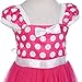 IBTOM CASTLE Toddlers Girls' Polka Dots Christmas Birthday Princess Leotard Costume Tutu Dress Up Bows Ears Headband Rose+3D Ears 4-5 Years