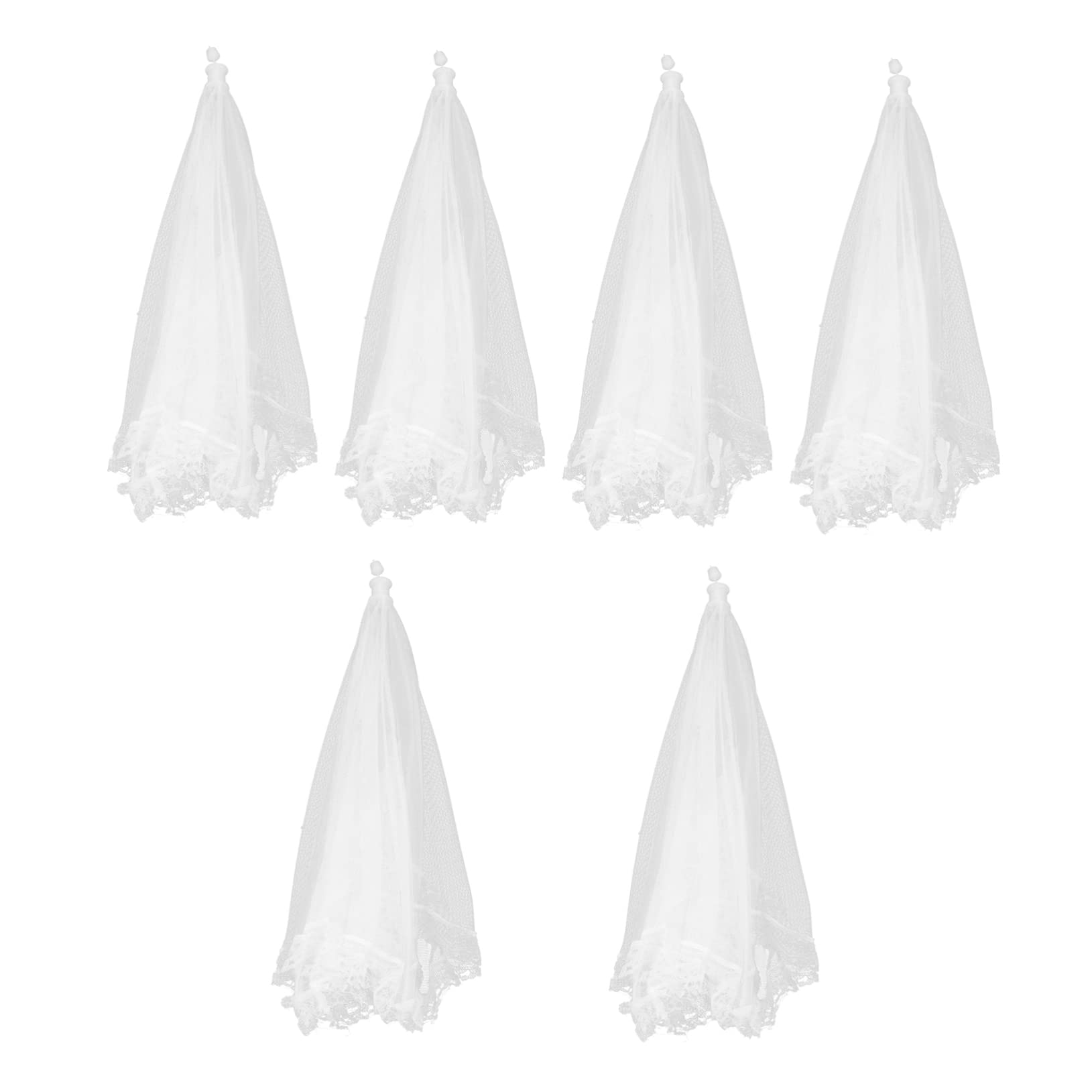 PRETYZOOM 6pcs Mesh Food Cover Kitchen Food Covers Food Screen Protector Picnic Food Net -up Food Cover Tents Food Cover Net Foldable Food Cover - Cover Cake Dome White Parasol
