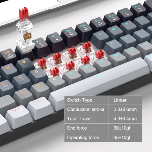 Image of MageGee Portable 60% Mechanical Gaming Keyboard, RGB Backlit Compact 68 Keys Mini Wired Office Keyboard with Red Switches for Laptop PC Mac - Gradient Black