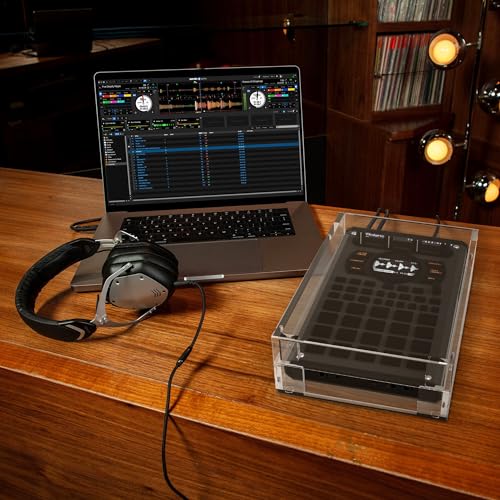 Image of Geekria Audio Sampler Acrylic Protective Case /Dust cover, Compatible with Roland SP-404MKII, Magnetic Opening and Closing Design (transparent)