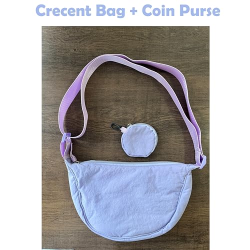 Image of Nylon Crescent Crossbody Bag for Women Purses Trendy Men,Small Travel Sling Bag Hobo