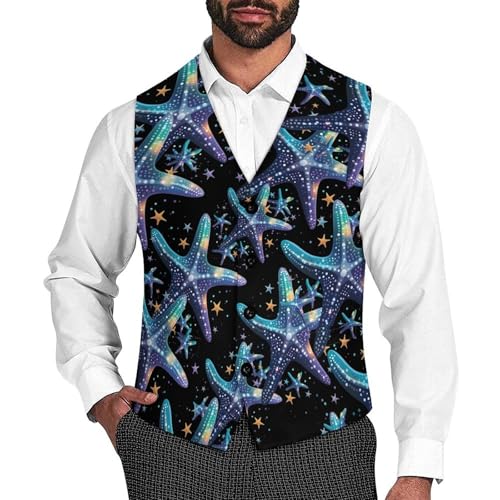 Starfish Men's Suit Vest Waistcoat Vests Formal Dress with 2 Pockets for Business Casual Tuxedo - Main Image