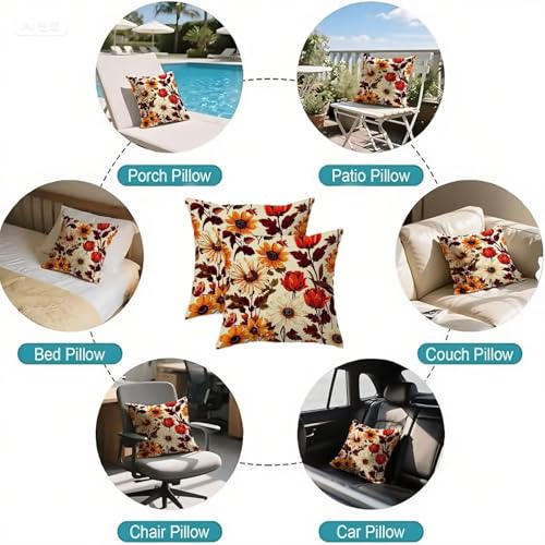Housse coussin 75x75cm lin haut de gamme double face imperméable décoratif - 7