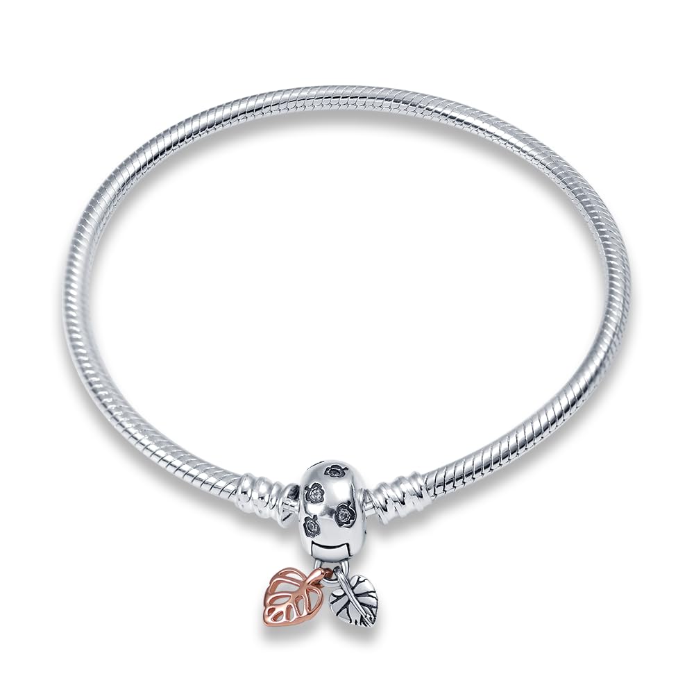 QIKAOLA S925 Armbänder für Pandora Charms Moments Schlangenketten-Charm-Armbänder als Geschenk für Frauen