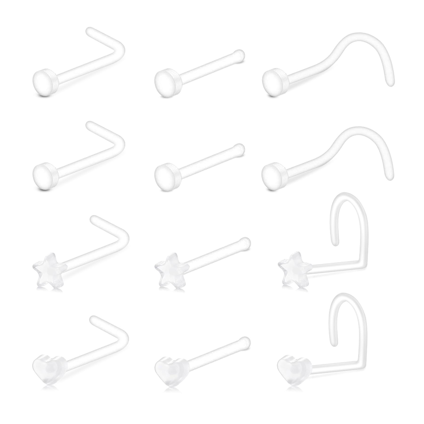 D.Bella Piercing Naso Trasparente 18G/20G | Bioflex Ipoallergenico | Retainer Flessibile | Confezione Da 20 Pezzi - Foto 5