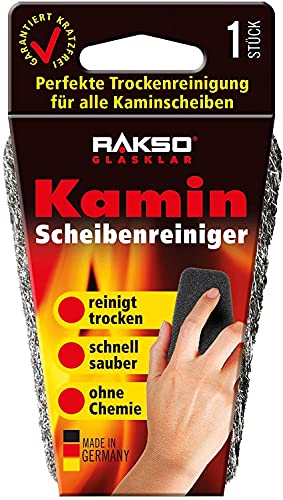 Raiffeisen Waren Feuerbällchen 2,5 kg + RAKSO Glas-Reiniger für Kamin-Scheiben 1 Stück (Brenndauer ca. 10 min, Anzünder + Reiniger ohne Chemie, reinigt ohne Schmieren + Verkratzen)