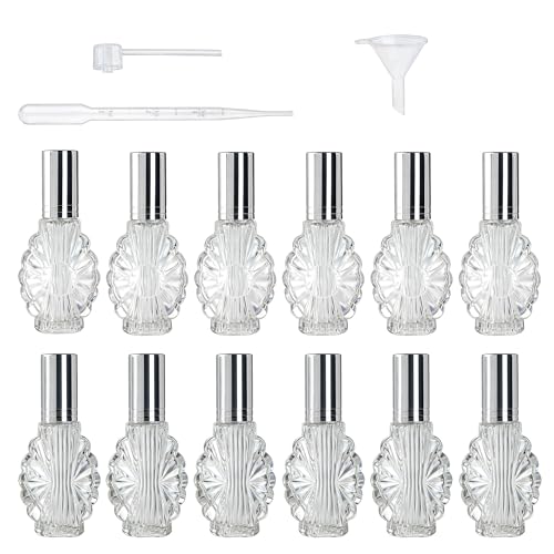 Botellas de perfume de vidrio grabadas elegantes de doce piezas para tocador exclusivo 2