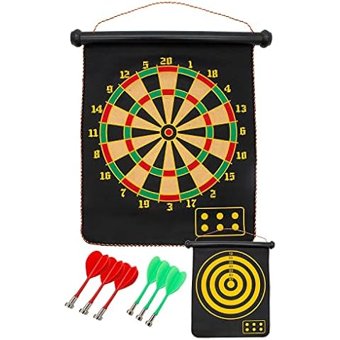 LOVETRENDS Magnetic Dartboard - Large Hanging Reversible Magnetic Dartboard with 2 Sets of Magnetic Darts - Fun Outdoor Summer Activity Cover