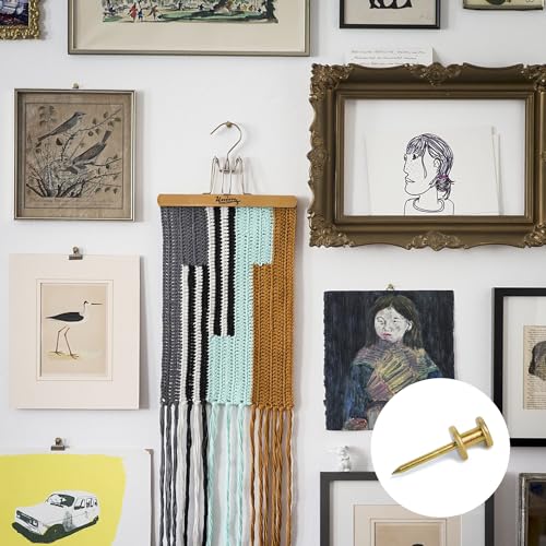 FUZANWJ Double Headed Picture Hangers(20lbs-50pcs), Picture Hanging Nails, Thumb Tacks for Wall Hanging, Wall Nails for Hanging, Professional Plaster Picture Hooks for Wooden Wall or Drywall - Image 4