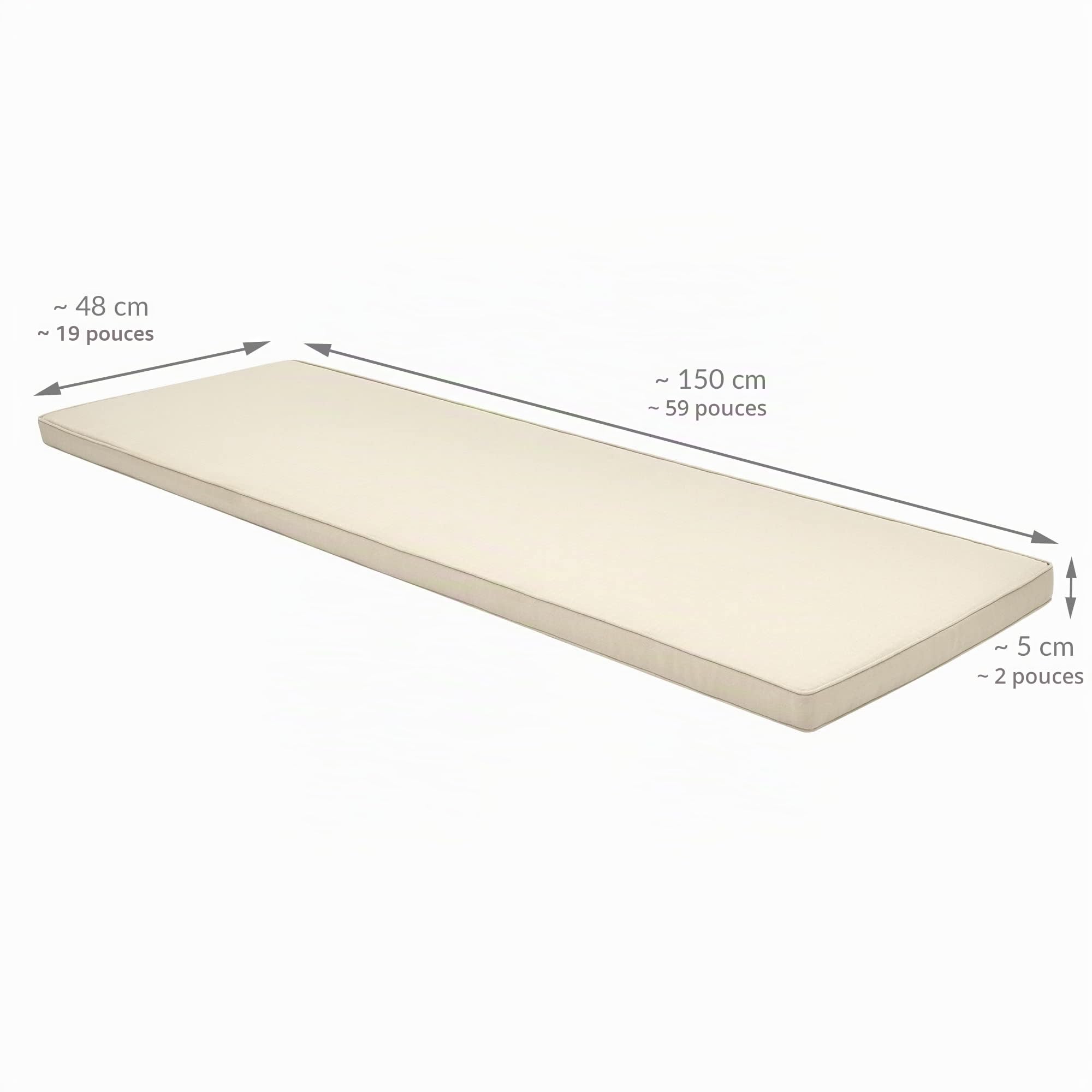 Beautissu Coussin Banc Exterieur Jardin déhoussable pour terrasse Banquette