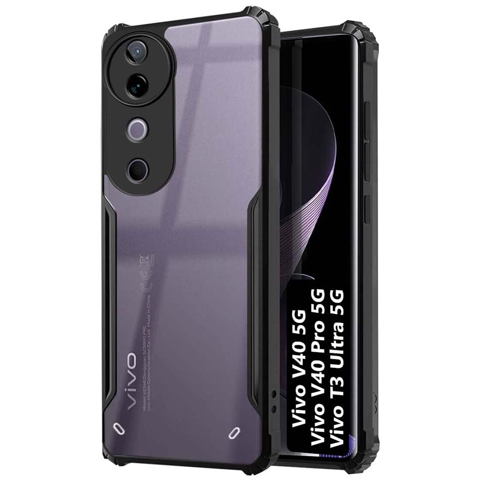 Fashionury Shockproof Crystal Clear Back Case for Vivo V40 / V40 Pro / T3 Ultra 5G | 360 Degree Protection | Protective Design | Transparent Back Cover Vivo V40 / V40 Pro / T3 Ultra 5G (Black Bumper) (B0DCSPMYBB) Amazon Price History, Amazon Price Tracker