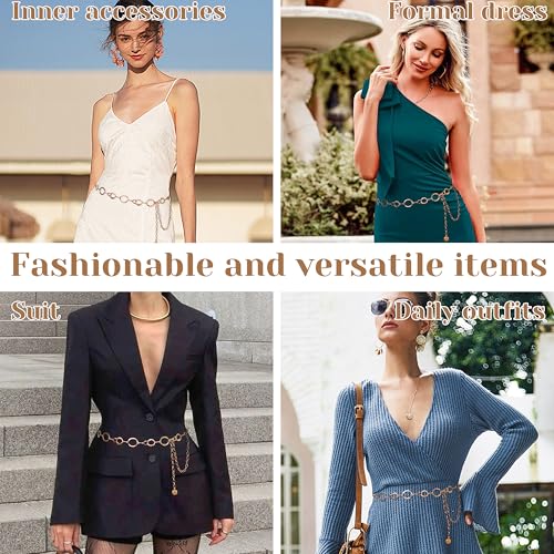 LOTOFUN Gold Chain Belt for Dresses: Metal Bohemia Style Waist Chains Belts for Women Ladies Dress2
