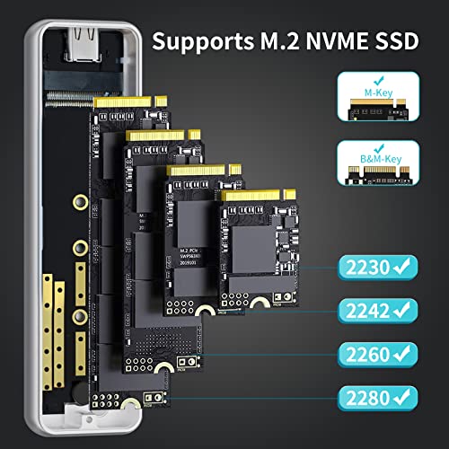 Caja externa PHIXERO para M.2 NVMe SSD aluminio USB 3.1 miniatura 4