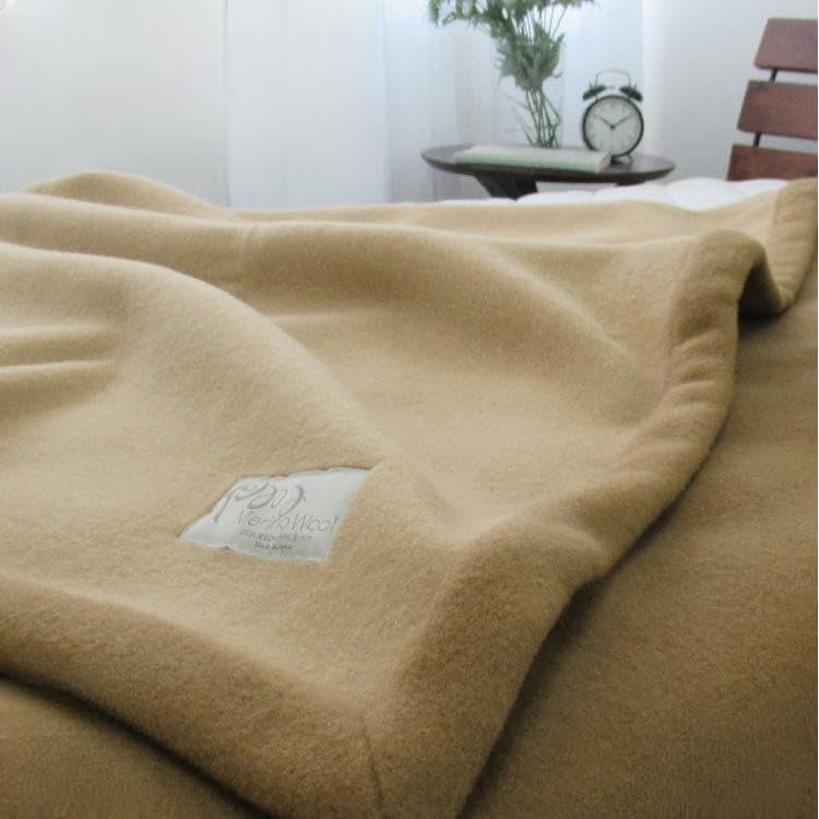 Amazon｜日本製 メリノウール織毛布 キングサイズ 220x200cm