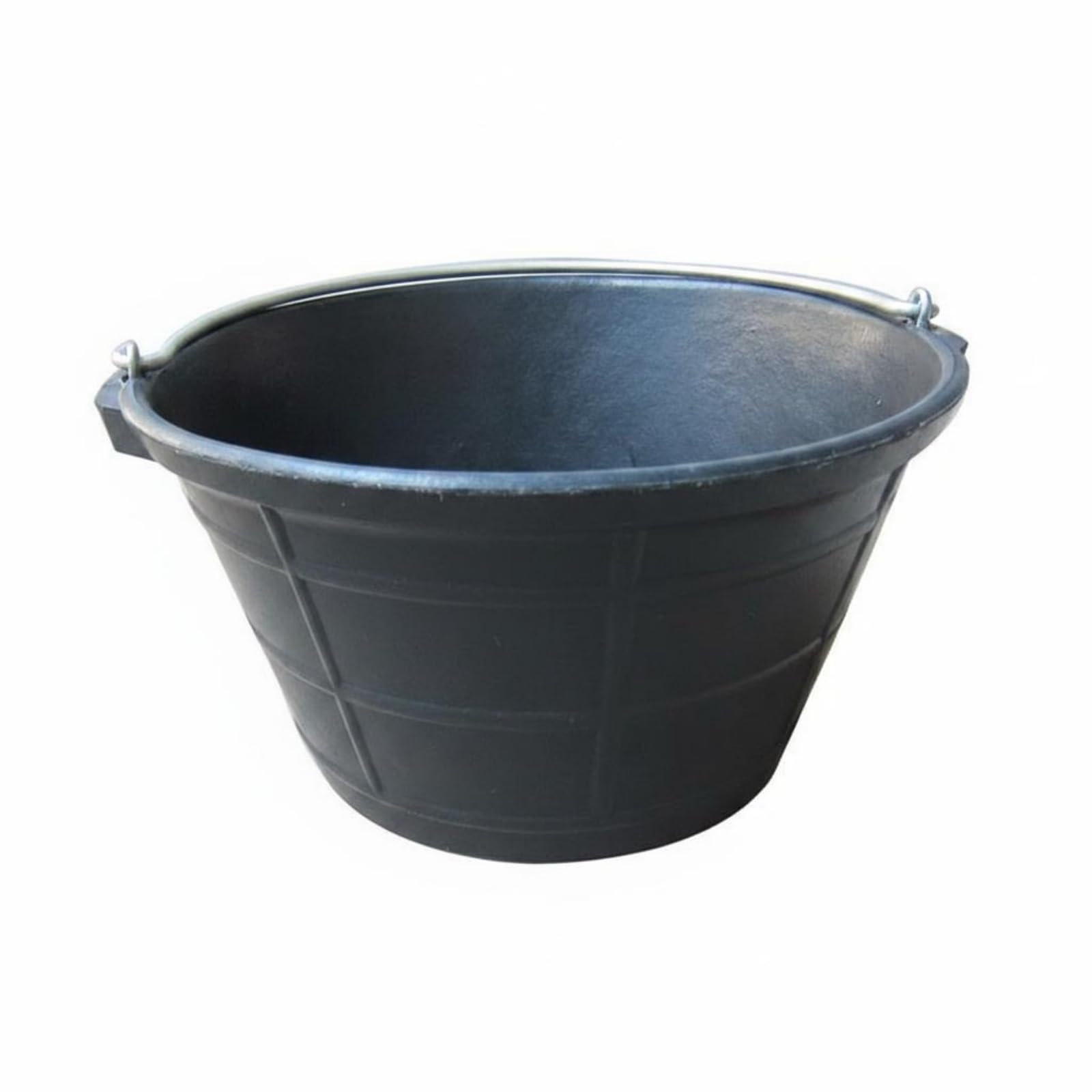 Qianly Secchio in Gomma Uso Cantiere Secchio con Manico Metallico Ampia Capacità Contenitore Industriale per Fattoria, Giardino
