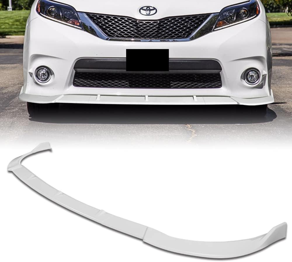 Q1-TECH, Front Bumper Lip fit for Compatible with 2011-2017 Toyota Sienna SE Model Only, Front Bumper Lip Spoiler Air Chin Body Kit Splitter ABS, MP-Style (Glossy White)