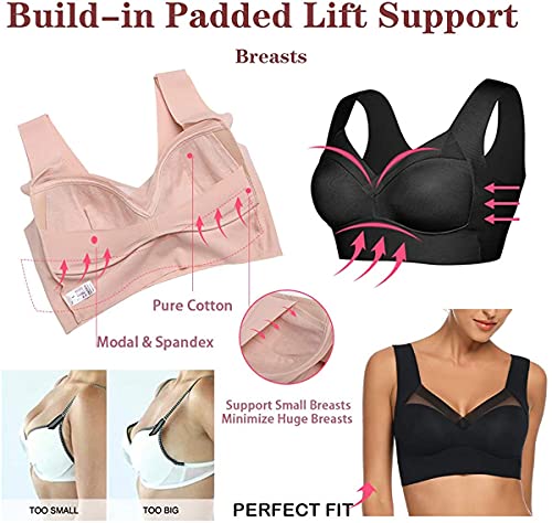 Image of WOWENY Womens Wirefree Seamless Bras Everyday Lounge Bra Sleeping Full Coverage Pullover Bra