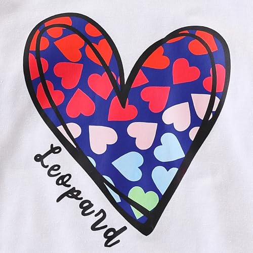 Image of Kids Toddler Girl Clothes Heart Letter Print Long-sleeved round collar top+Letter Print Pants Outfits Set