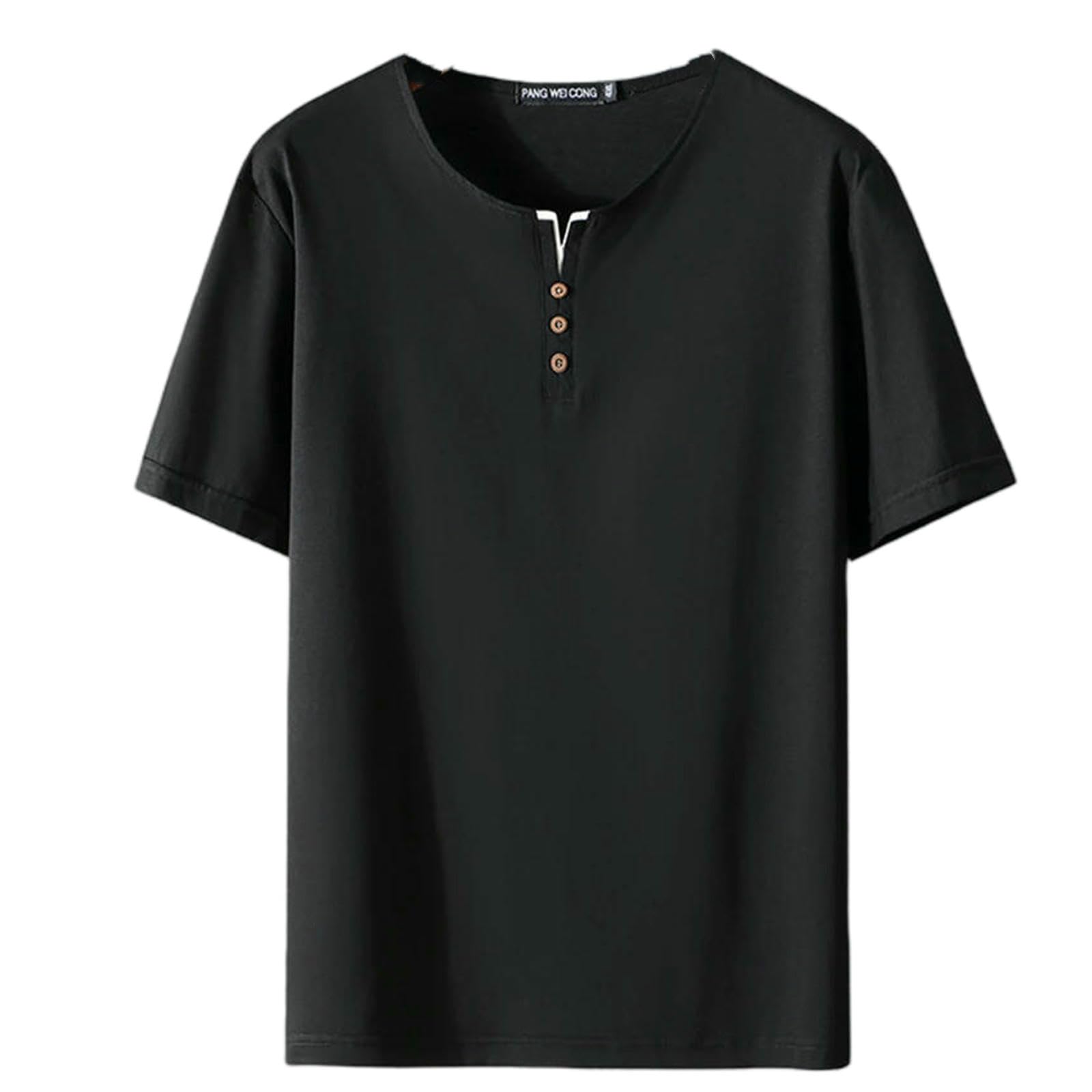 Męski T-shirt, koszulka męska, duże rozmiary, na lato, z krótkim rękawem, swobodna, oddychająca, wygodna koszula, dżinsy, szorty, czarny, 9XL