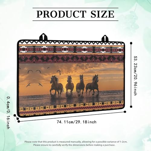 Image of Aztec Horse Electric Stove Top Cover,Black Cat Stove Cover for Glass Top Electric Stove,Astrology Heat Resistant Flat Top Stove Mat Countertop Protector