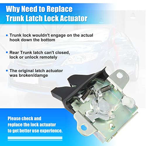 Image of X AUTOHAUX Car Rear Tailgate Latch Actuator Rear Trunk Door Lock Latch 64610-12360 for Toyota Corolla E12 2004-2008