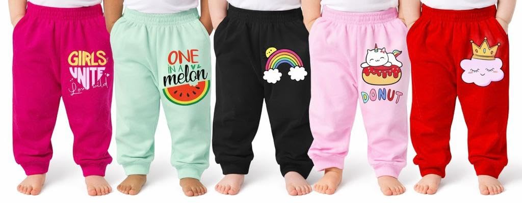 Berry Joy Baby Girls Cotton Full Pants – Pack of 5 | SMulticolor - Image 5 thumbnail