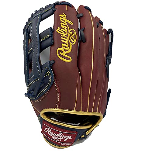 ローリングス(Rawlings) 野球 大人用 グラブ グローブ 軟式 HYPER TECH R2G COLORS GOLD [外野手用] サイズ 12.75 GR2FHTCY719 ダークシェリー/ネイビー ※左投げ用（右手着用）